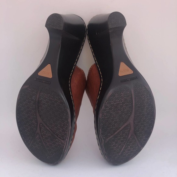 Born Mule Clog Brown Leather Slip On Women's Sz 10 - Picture 5 of 10